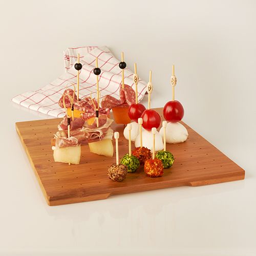 Tray für Fingerfood-Spieße - Bambus - 25x30x1,2 cm (5 Stück)