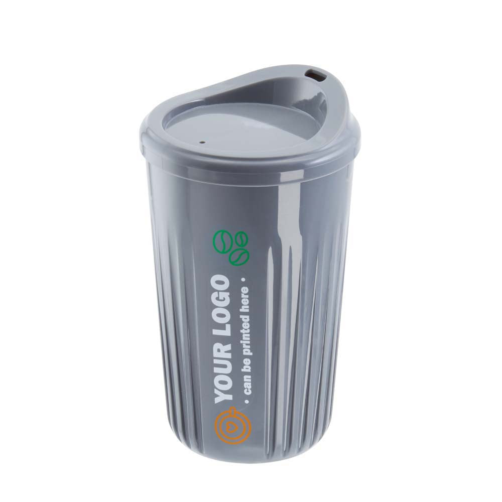 TO-GO Mehrwegbecher - (Ø 8,5 x 13,5) - 0,4 l - (PP) - Grau