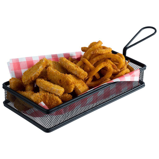 SNACK-HOLDER - Servier-Frittierkorb flach 26 x 13 x 5 cm - Schwarz