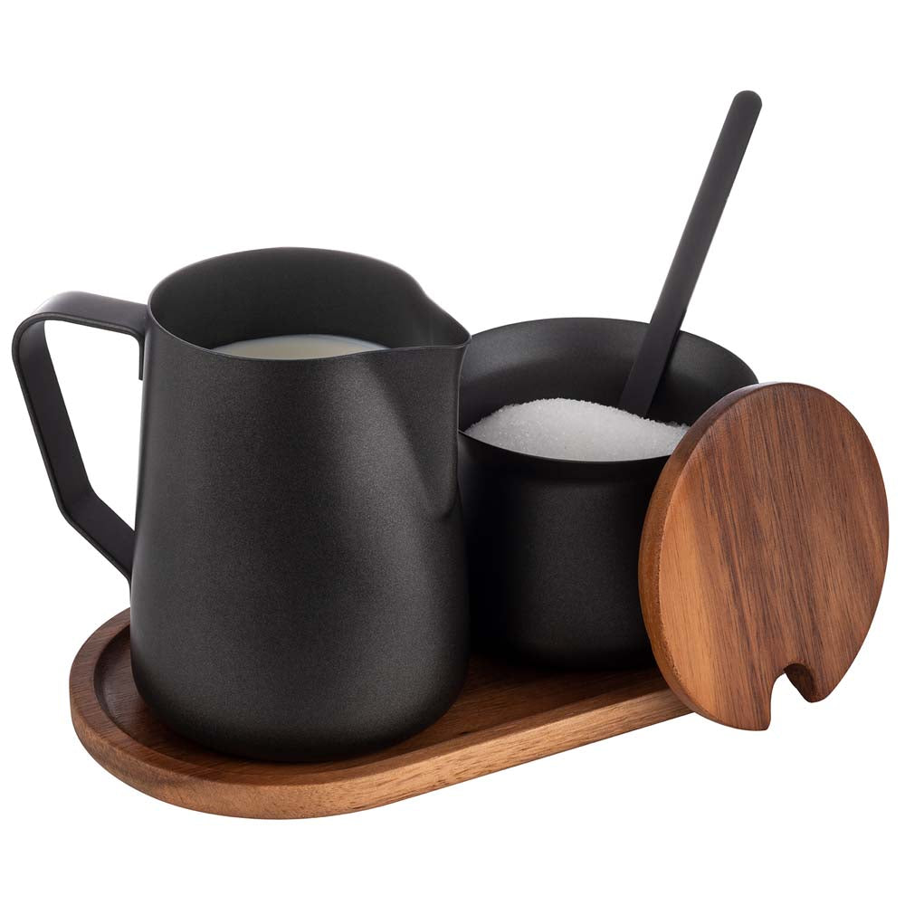 Milch & Zucker-Set - 5- teilig - Schwarz