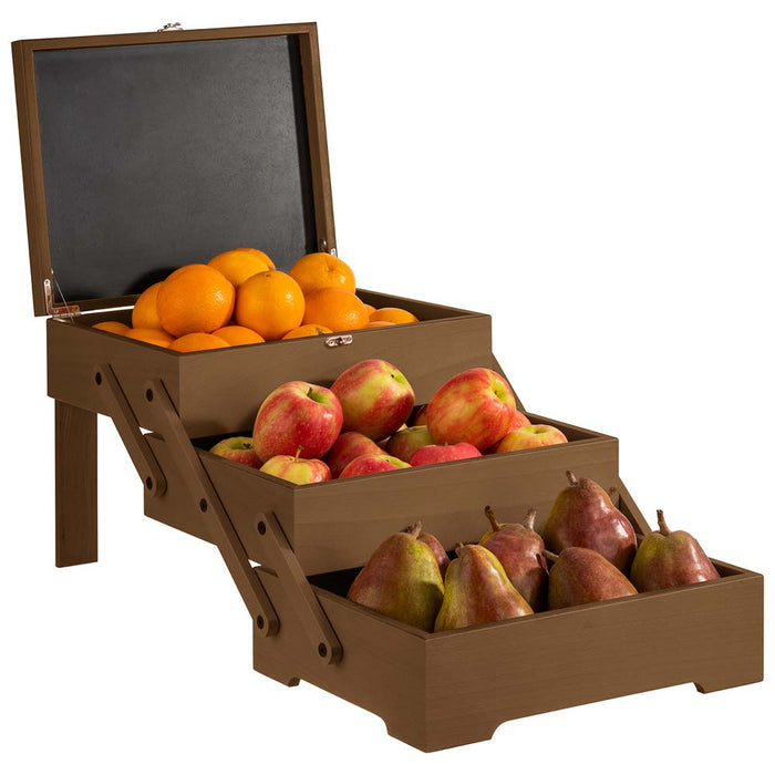 SEWING BASKET Buffetbox - 26 x 29 x 28 cm - Dunkles Eichenholz