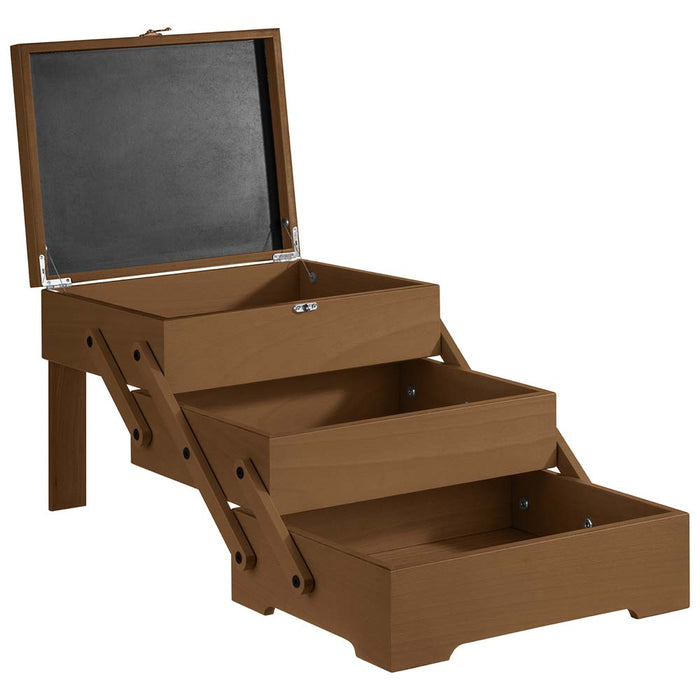 SEWING BASKET Buffetbox - 26 x 29 x 28 cm - Dunkles Eichenholz