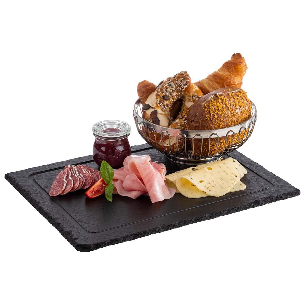 Servierplatte - 33 x 24 x 0,6 cm - Naturschiefer