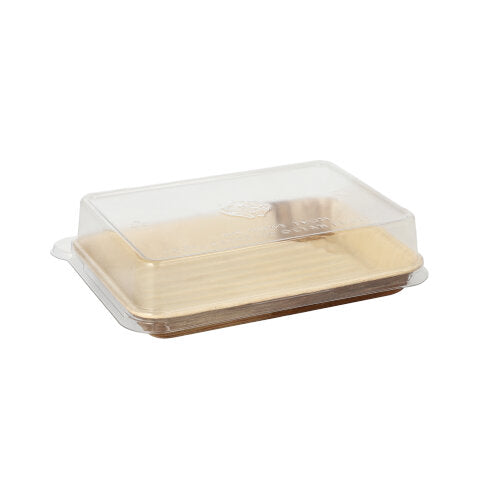 Sushi-Tray mit Deckel - 12,2 x 17,5 x 4,4 cm - Palmblatt - 150 ml (5 x 10 Stück)