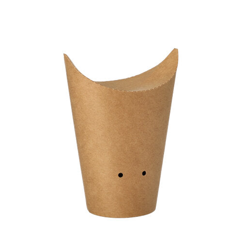 Pommes Frittes Schütte Ø 6 x 14 cm - Pappe - Braun (10 x 50 Stück)