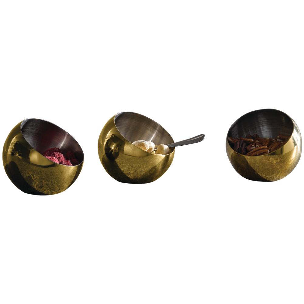 SPHERE Schalen (3-teilig) - 10 cl - (Ø 8 x 7 cm) - Goldfarbe