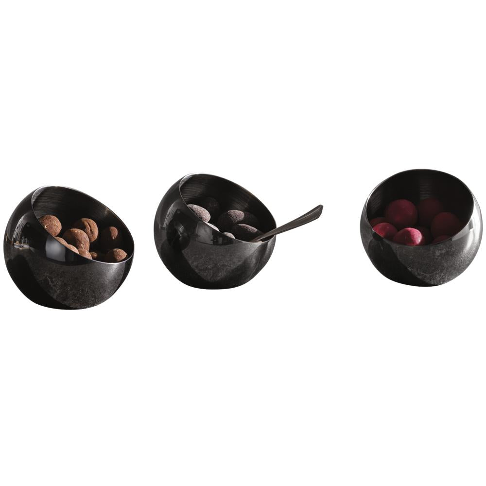 SPHERE Schalen (3-teilig) - 10 cl - (Ø 8 x 7 cm) - Schwarz