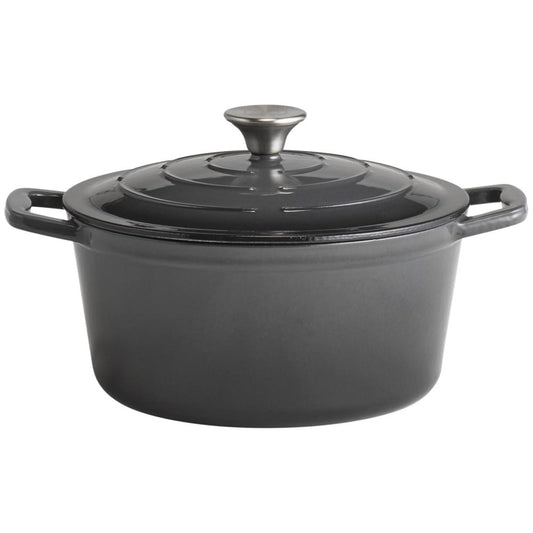 5 STARS Gusseisentopf mit Deckel - 4 l - (Ø 25 x 11,5 cm) - Anthrazit