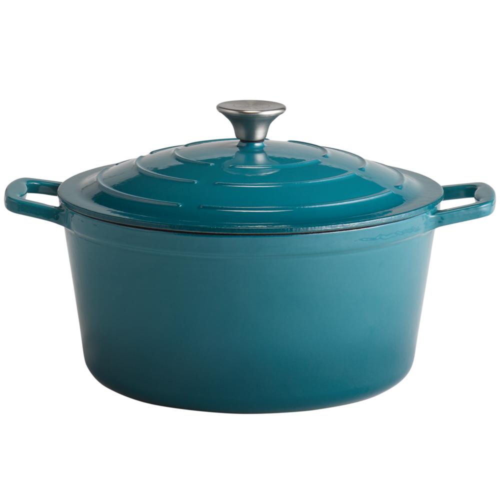 5 STARS Gusseisentopf mit Deckel - 6 l - (Ø 28 x 13 cm) - Türkis