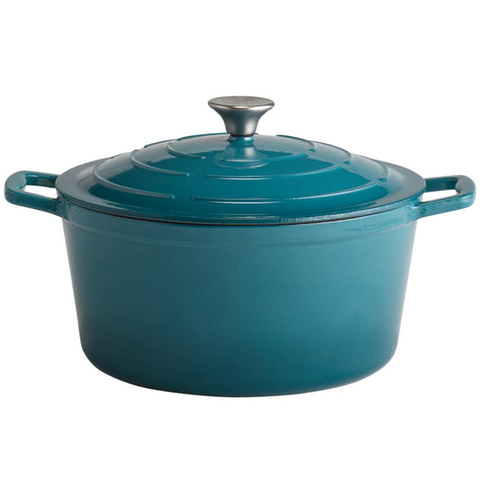 5 STARS Gusseisentopf mit Deckel - 6 l - (Ø 28 x 13 cm) - Türkis