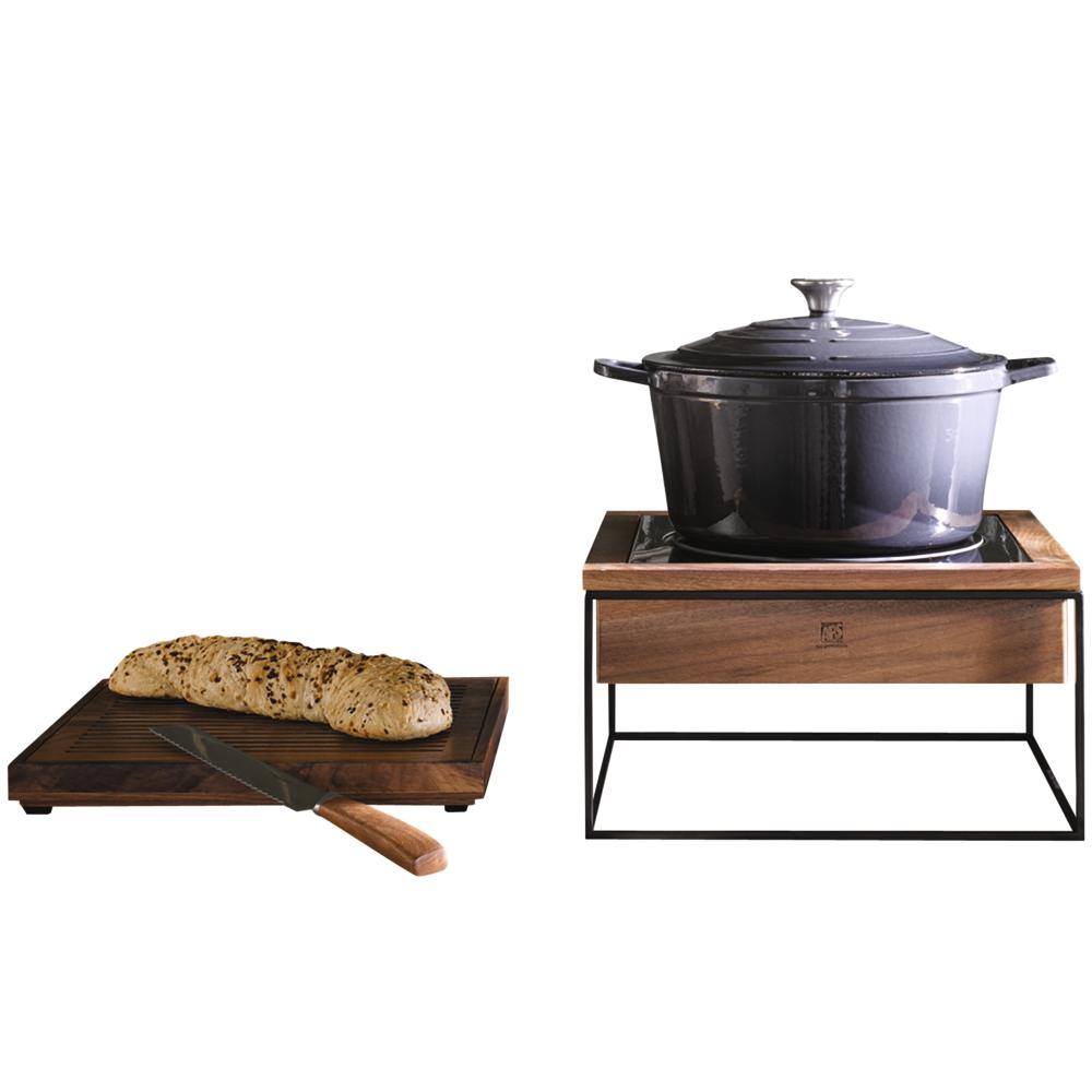 5 STARS Gusseisentopf mit Deckel - 6 l - (Ø 28 x 13 cm) - Anthrazit