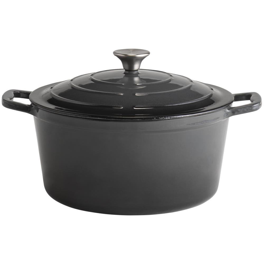 5 STARS Gusseisentopf mit Deckel - 6 l - (Ø 28 x 13 cm) - Anthrazit