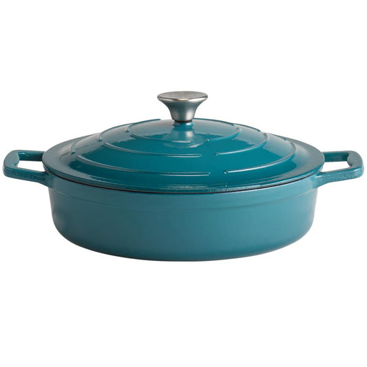 5 STARS Gusseisenbräter mit Deckel - 3 l - (Ø 28 x 13 cm) - Türkis