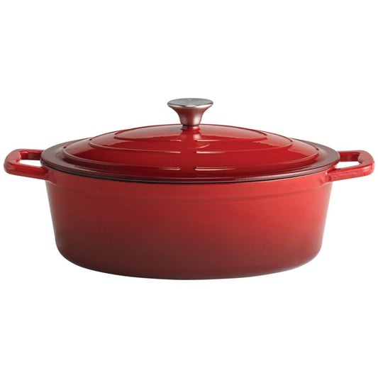 5 STARS Gusseisenbräter mit Deckel - 5 l -  (33 x 25 cm) - Rot