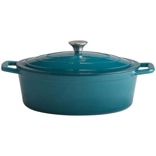 5 STARS Gusseisenbräter mit Deckel - 5 l -  (33 x 25 cm) - Türkis