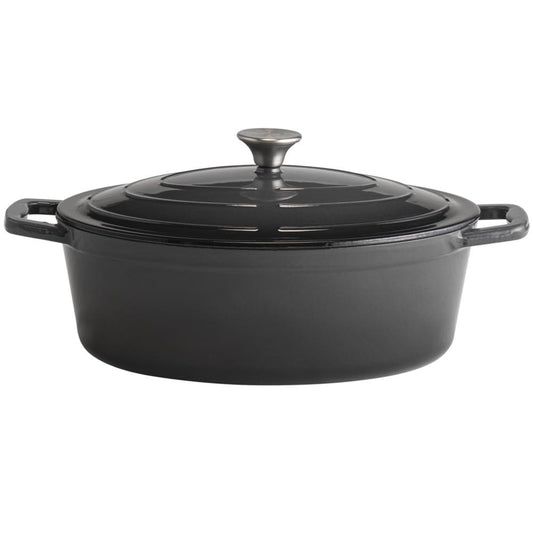 5 STARS Gusseisenbräter mit Deckel - 5 l -  (33 x 25 cm) - Anthrazit