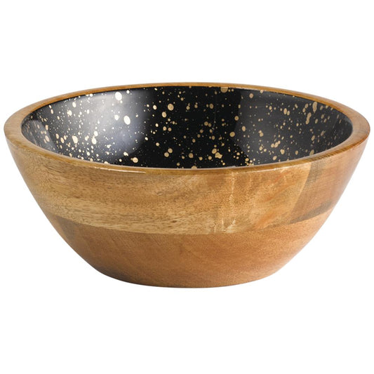 MANGO Schale - 0,8 l -  (Ø 20 x 7,5 cm) - Holz - Schwarz/Gold