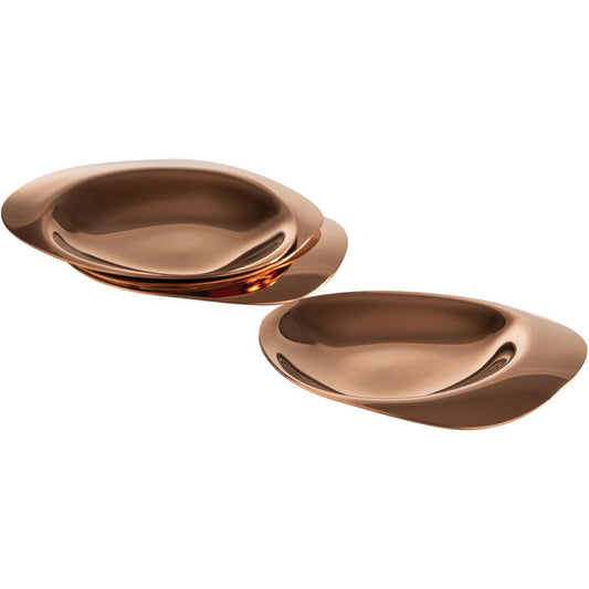PEBBLES Teller (4-teilig) - 8,5 x 8 cm - Kupfer