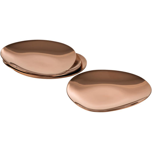 PEBBLES Teller (4-teilig) - 9 x 9 cm - Kupfer