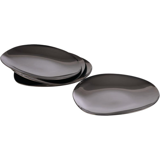 PEBBLES Teller (4-teilig) - 9 x 9 cm - Schwarz