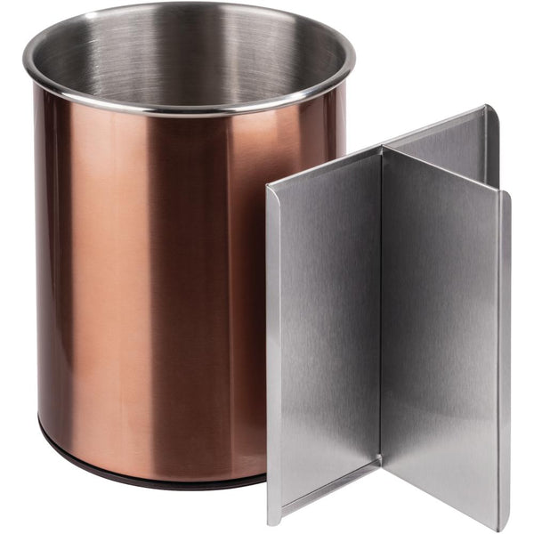 Besteckbehälter - (Ø 13 x 16,5 cm) - Edelstahl - Kupfer