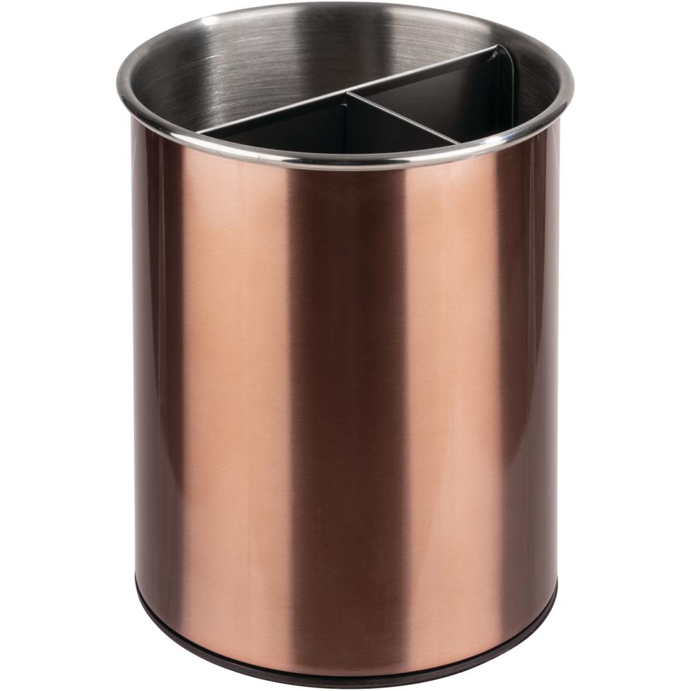 Besteckbehälter - (Ø 13 x 16,5 cm) - Edelstahl - Kupfer