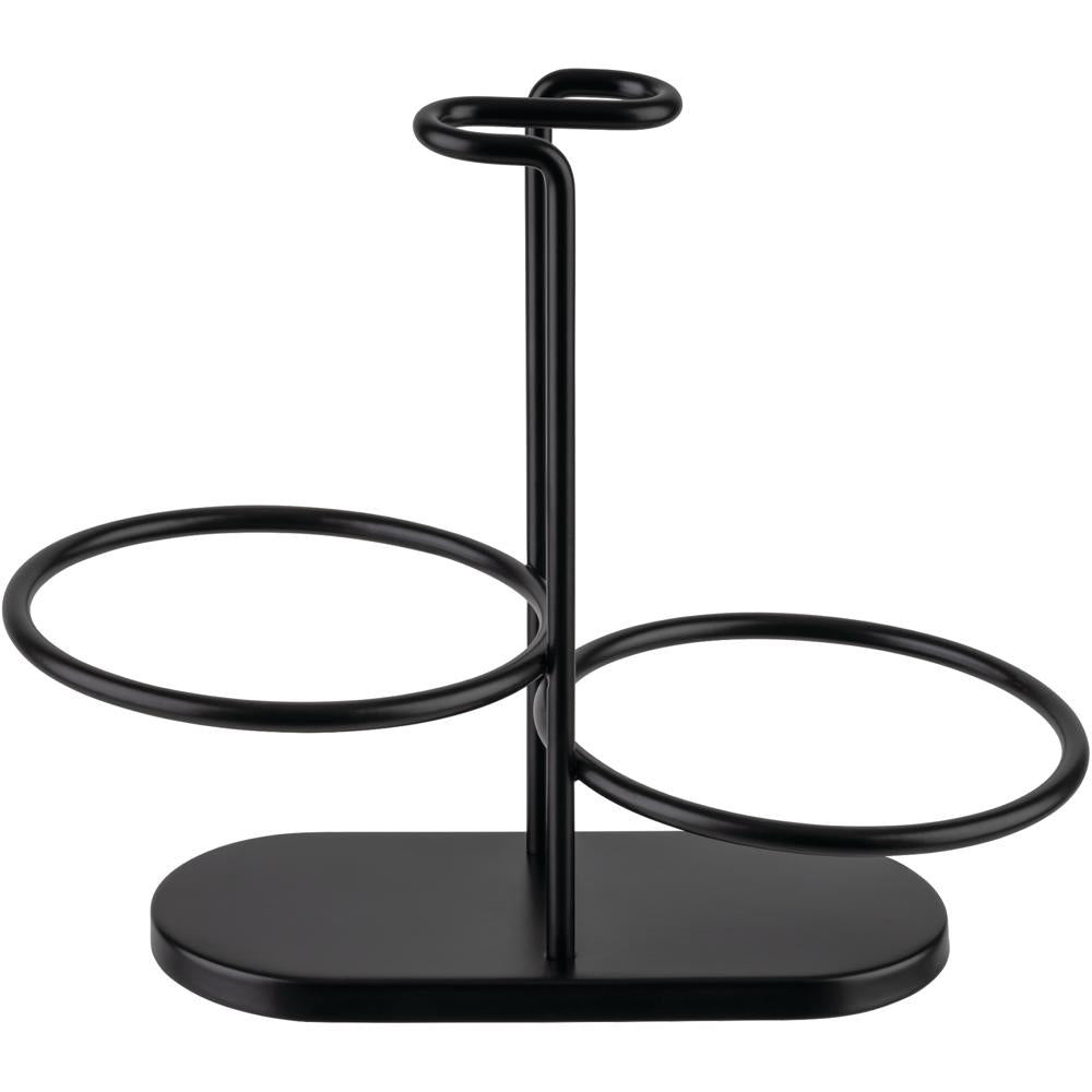 Löffelablage mit 2 Schalen - 23,5 x 12,5 x 19 cm - Schwarz