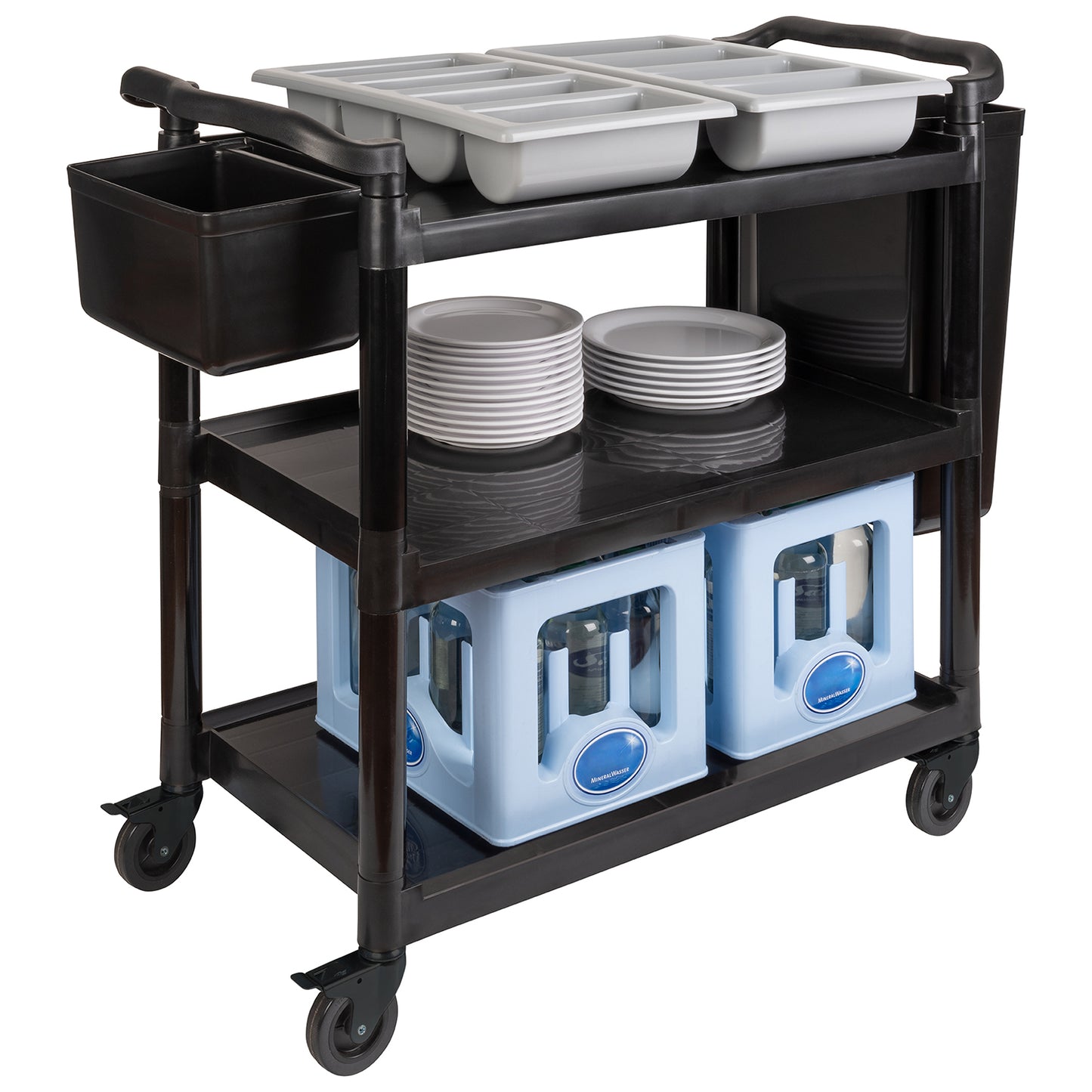 READY Servierwagen Kunststoff - 108 x 50 x 96 cm (schwarz)