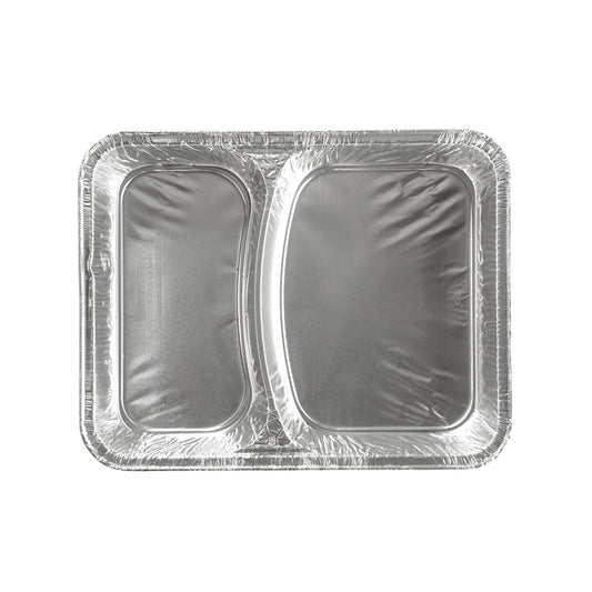 Alu-Menüschalen 2-teilig flach - 22,7 x 17,7 x 3 cm