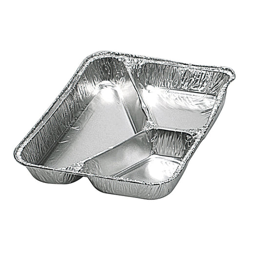 Alu-Menüschalen 3-teilig flach - 22,7 x 17,7 x 3 cm