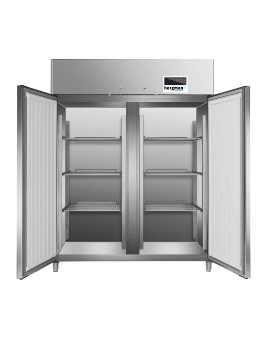 ECOLINE 1400 Gastro Edelstahl-Kühlschrank 2-türig GN 2/1 -1300 l