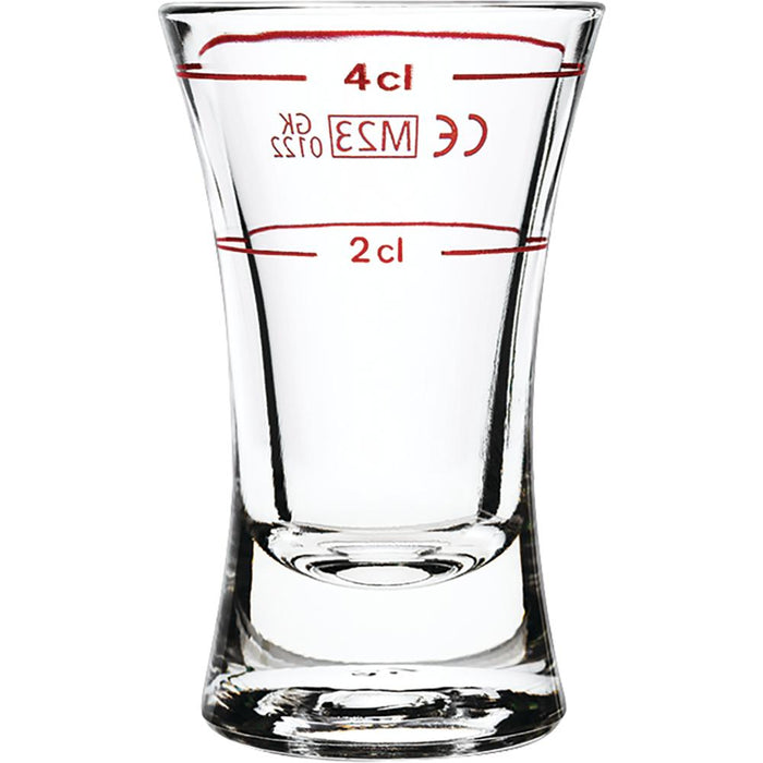 WACHTMEISTER Schnapsglas - 5,6 cl (Ø 4,5 x 7 cm) - geeicht /-/ 2 + 4 cl