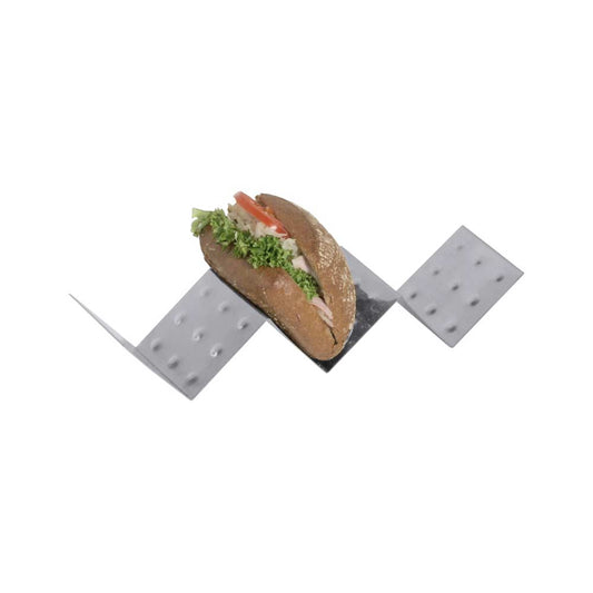 Snackablage mit 3 Fächern - Edelstahl - 33 x 8 x 5,5 cm