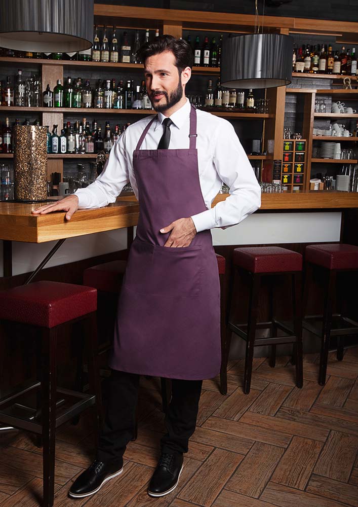 Latzschürze (75 x 90 cm) -  Aubergine