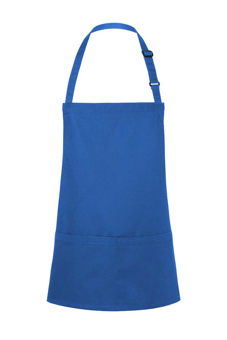 BASIC Latzschürze kurz mit Schnalle und Tasche 75 x 60 cm - Blau