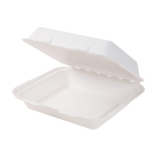 GREENHORN Zuckerrohr Klappdeckel-Behälter  22 x 18,5 x 7 cm- Inhalt 1655 ml (50 Stück)