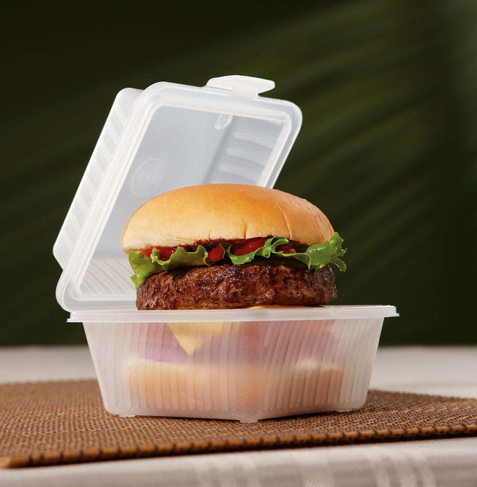 ECO TAKE OUT Hamburger-Box - 12,5 x 13 x 8 cm - PP - weiß