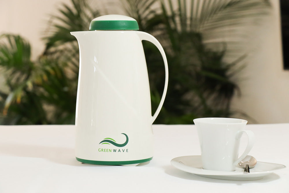 GREEN WAVE Isolierkanne 1,0 l - Weiß