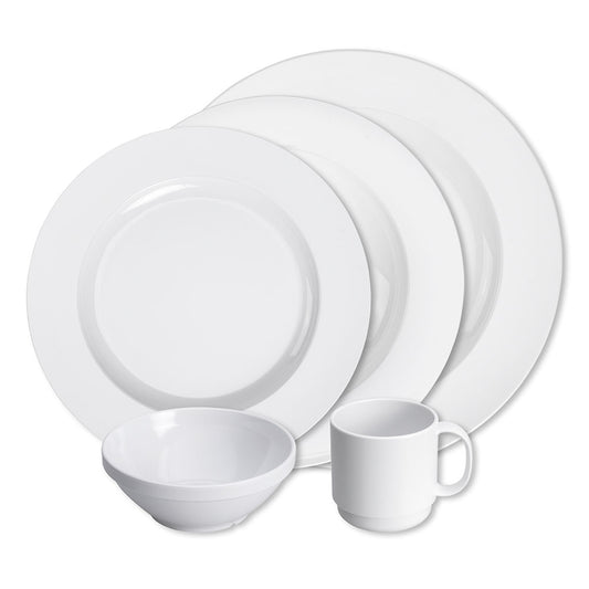 Geschirrset INSTITUTION 5-teilig - Melamin weiß