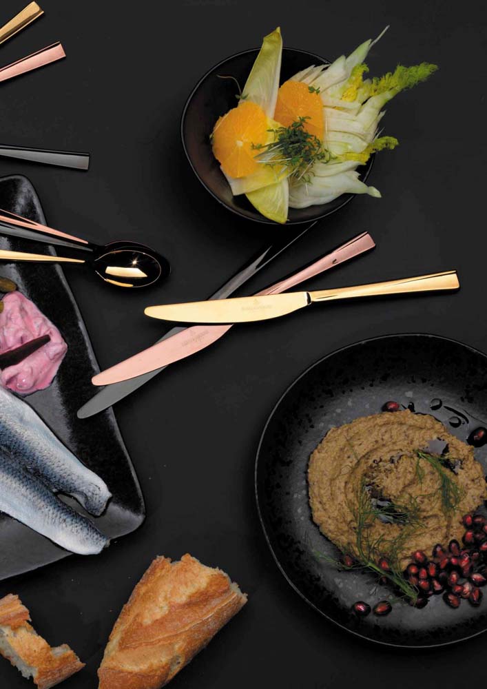 MONTEREY Pizza-/Steakmesser, massiv, 22,1 cm - gold glänzend (PVD)