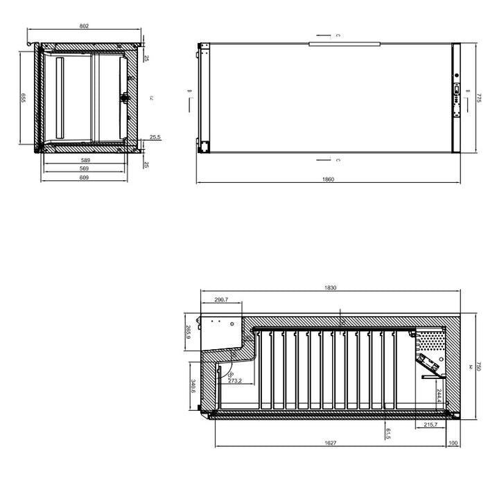 ECOLINE Lagertiefkühlschrank ABS - 580 l