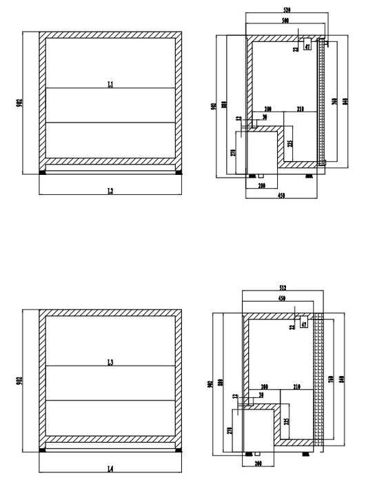 ECOLINE Barkühlschrank 320 Liter m. Schiebetüren (230 V)