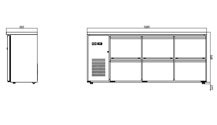 ECOLINE Barkühltisch 6 Schubladen - 425 l