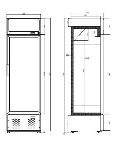 ECOLINE Getränkekühlschrank 260 l mit Leuchtaufsatz (230V)