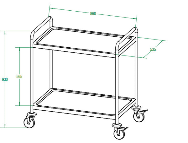 ECOLINE Servierwagen large mit 2 Böden