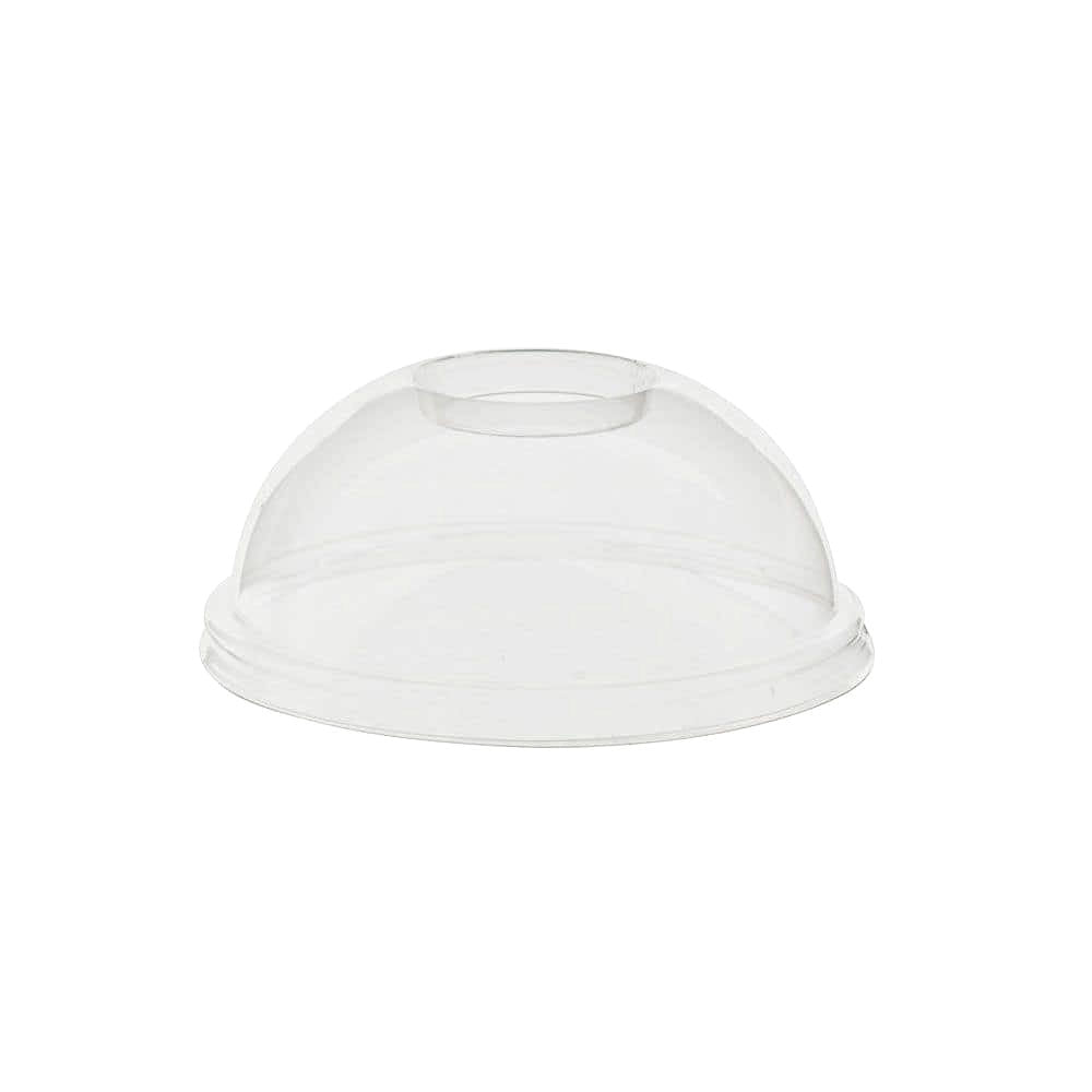 Domdeckel für Getränkebecher - rPET - Ø 9,5 cm - mit Halmloch (100 Stück)