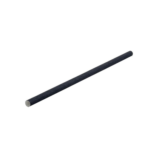 JUMBO Papier-Trinkhalm - Ø 0,8 x 23 cm - Schwarz (150 Stück)