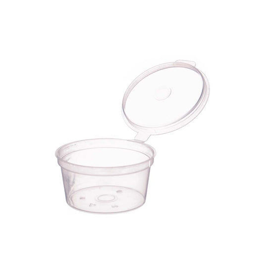 Saucenbecher mit Deckel - Ø 4,7 x 2,8 cm - 30 ml - klar (50 Stück)