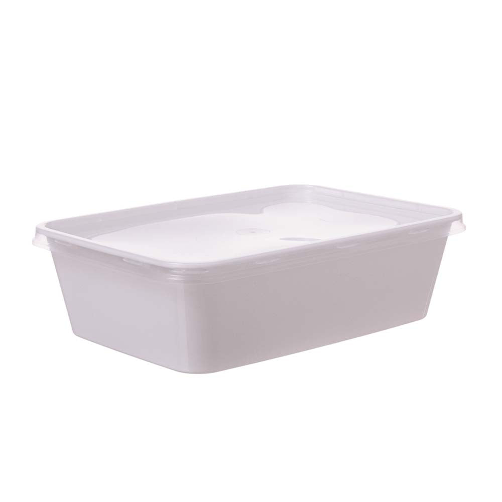 Menüschale - PP - 17,5 x 11,9 x 5,2 cm - 650 ml - Weiß (500 Stück)