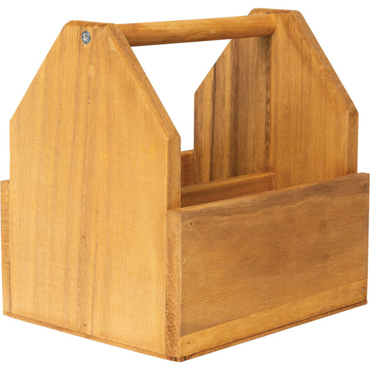 Organizer 2-Fach - Holz mit Henkel - 19 x 16 x 20 cm